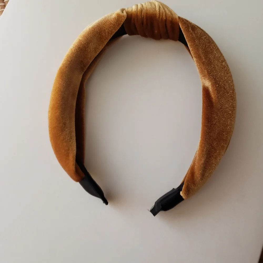Coffee Latte Velvet Knot Turban Twist Headband